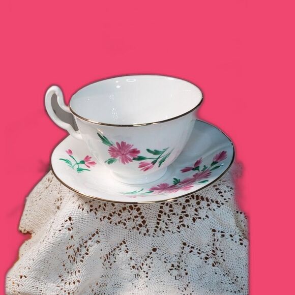 Adderley Lawley Bone China Teacup and Saucer England ~Vintage~ - Picture 2 of 6